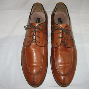WINTHROP Tan Brown Leather Moc Toe Oxfords, 13